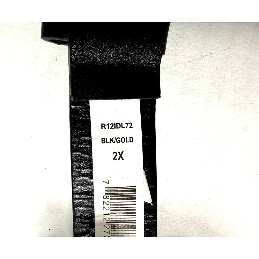 Vintage y2k DKNY Single Grommet Belt Womens 2X XXL Black Silver Faux Leather